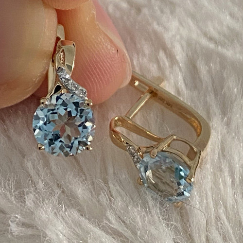 585 gold ohrringe mit topas - mit,