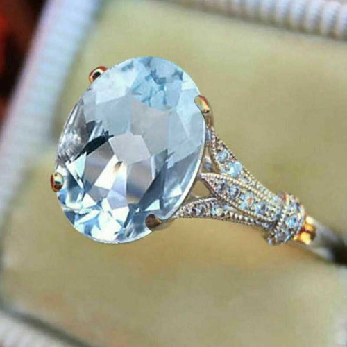 Aquamarin oval diamant - kt,